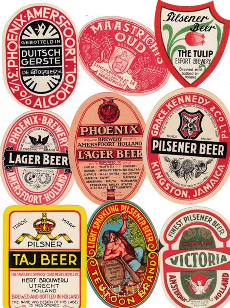 Fantastic lot of 63 old to very old Beer labels (1910 - 1950) Phoenix ...