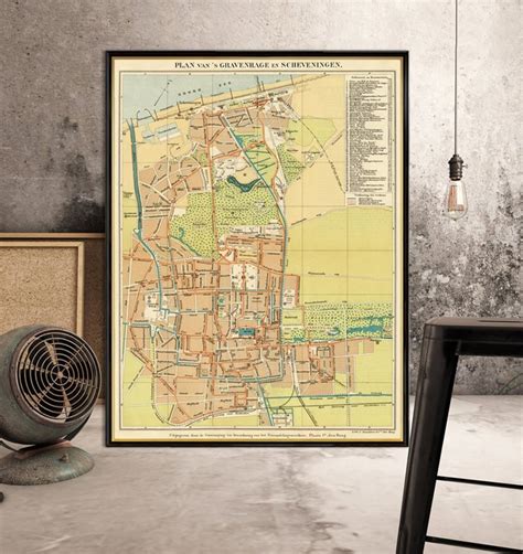 Hague Map Old Map of Hague Archival Reproduction Den Haag Kaart ...