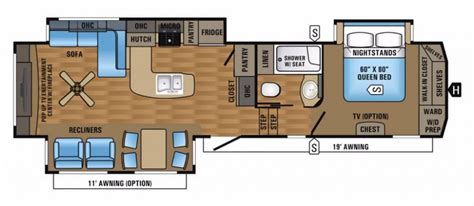 Popular Fifth Wheel Floor Plans | Floor plans, Rv floor plans, Tv options