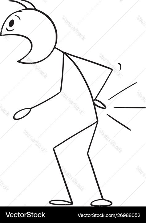 Cartoon man with lower back pain Royalty Free Vector Image