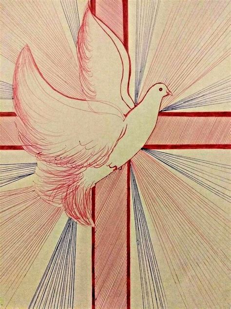 Dove and Cross Drawing by The Art Vine | Fine Art America