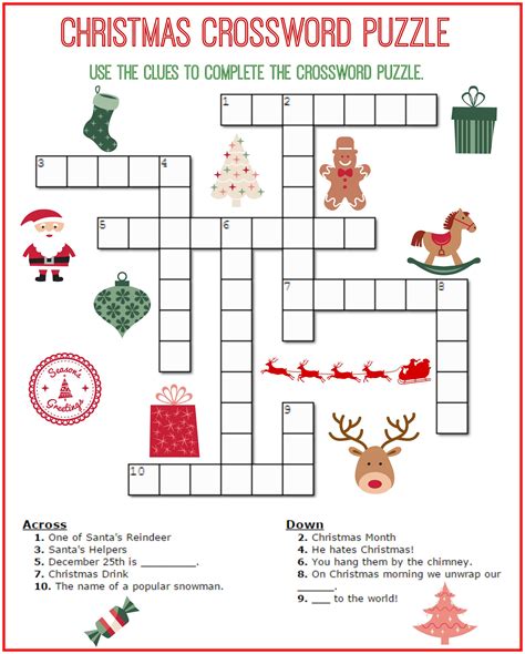 Christmas Crossword Puzzles - Best Coloring Pages For Kids