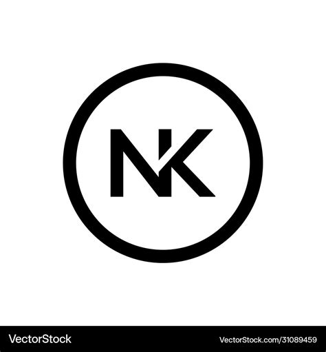 Initial letter nk logo design template creative Vector Image