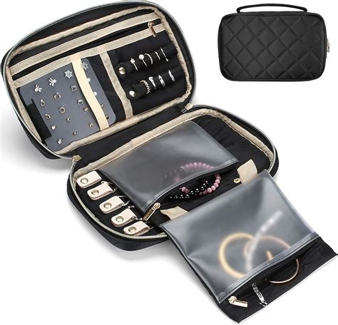 ProCase Travel Jewellery Bag, Portable Jewelry Organiser Case Soft Carrying Pouch Storage Bag ...