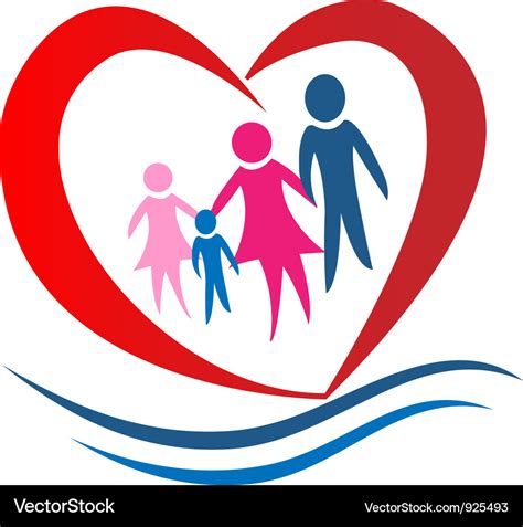 Family heart logo Royalty Free Vector Image - VectorStock