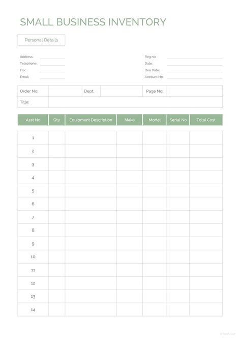 Small Business Inventory Template in Microsoft Word, Excel, Apple Pages, Numbers, PDF | Template.net