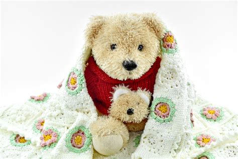 Free picture: adorable, blanket, handmade, knitting, knitwear, teddy bear toy, gift, toy, wool ...