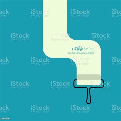 Paint Roller With A Strip Of Paint Stock Illustration - Download Image Now - 2015, Blob, Colors ...