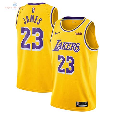 Acquista Maglia NBA Nike Los Angeles Lakers #23 Lebron James Giallo ...