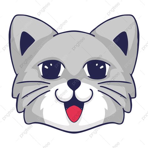 Black Cat Head Vector Design Images, Cat Head Cartoon Illustration ...