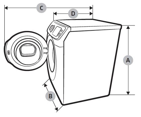 What are the recommended clearance measurements to install Front-Load Washer with AddWash ...