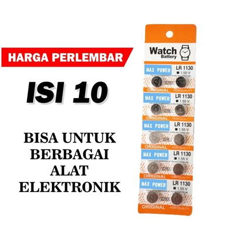 Baterai Jam Tangan 1 Lembar Isi 10 - Baterai LR1130 / LR 1130 AG10 ...