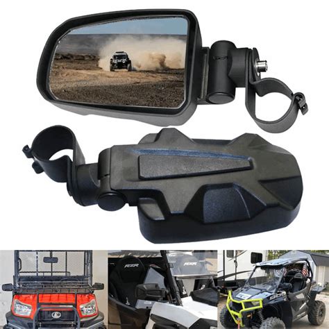 2" UTV Cast Aluminium Pursuit Side View Mirror Compatible for Polaris – pazoma