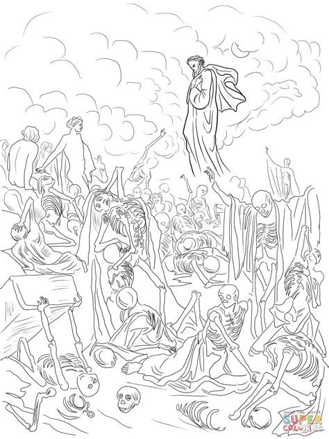 Ezekiel’s Vision of the Valley of Dry Bones coloring page | Free ...