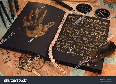 Open Grimoire Book Magic Spells Black Stock Photo 1912866481 | Shutterstock