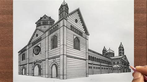 How to Draw a Romanesque Architecture in 2-Point Perspective - YouTube