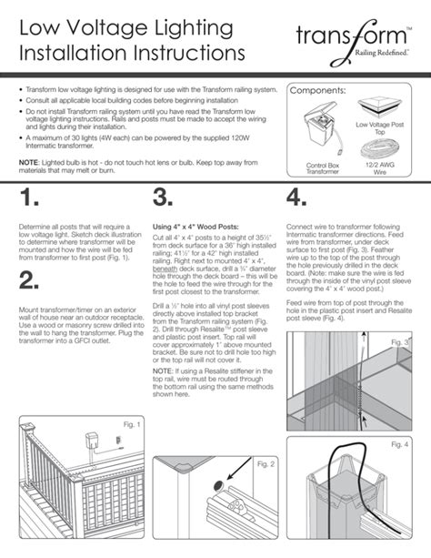 Low Voltage Lighting Installation Instructions