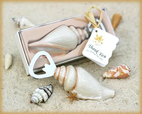 10pcs/lot Wedding Gifts of "Shore Memories" Sea Shell Bottle Opener For Beach wedding favors and ...