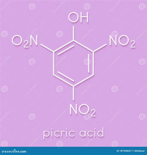 Picric Acid 2,4,6-trinitrophenol Explosive Molecule. Skeletal Formula. Stock Illustration ...