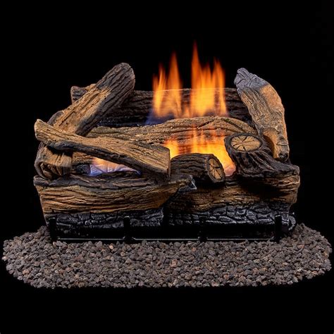 Duluth Forge 18-in 30000-BTU Dual Fuel Dual-Burner Vent-free Gas Fireplace Logs with Thermostat ...