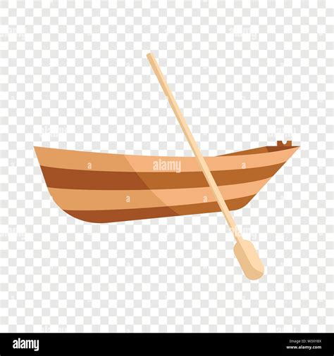 Wooden boat with paddle icon, cartoon style Stock Vector Image & Art ...