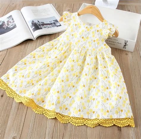 Girls Lace Dresses Baby Girls Printed Lemon Dress Babies Princess ...