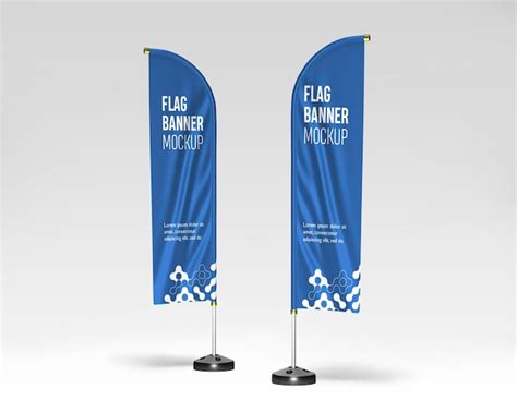 Premium PSD | Promotion feather flag banner mockup