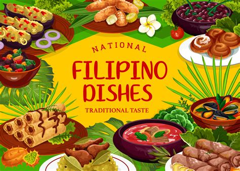 Filipino cuisine restaurant food dishes 16539288 Vector Art at Vecteezy