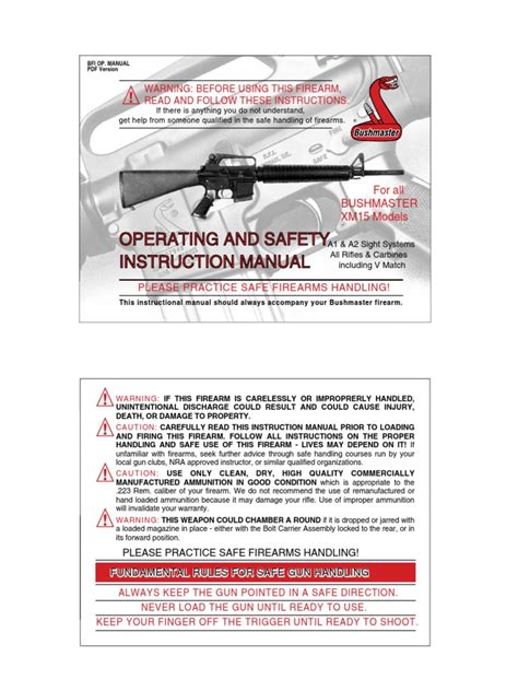 Bushmaster AR15 Manual | Cartridge (Firearms) | Trigger (Firearms)