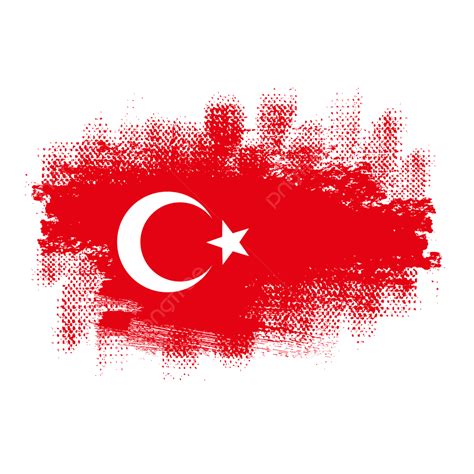 Grunge Turkey Flag Brush Stroke Transparent Background, Turkey Flag, Turkey, Turkey Grunge Flag ...