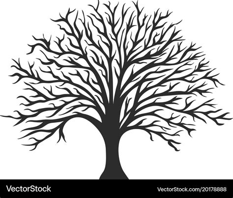 Oak Tree Silhouette Vector Free