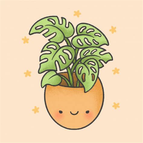 Cute Plant Cartoon Hand Drawn Style в 2020 г