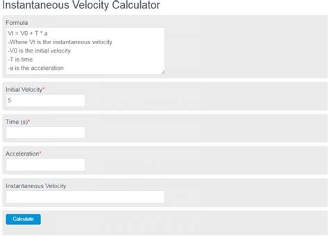 Instantaneous Velocity Calculator - Calculator Academy