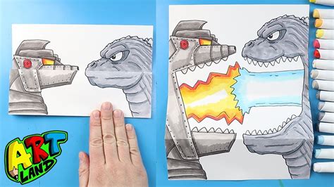 Comment dessiner Showa Godzilla contre Mechagodzilla Surprise Fold