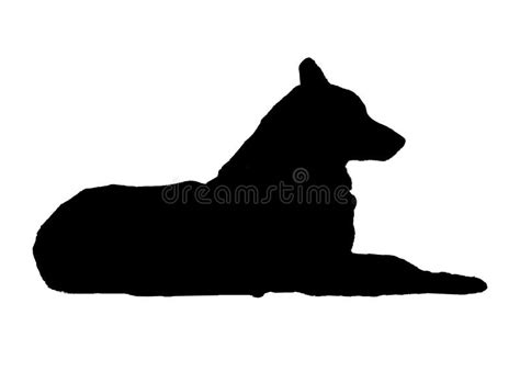 Dog Resting Isolated Graphic Silhouette Stock Illustration - Illustration of doggy, draw: 200439357