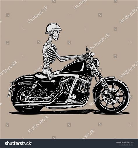 Skeleton Riding Motorcycle Vector Art Eps Stock Vector (Royalty Free ...