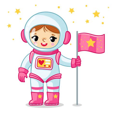 Cute Girl Astronaut Clip Art