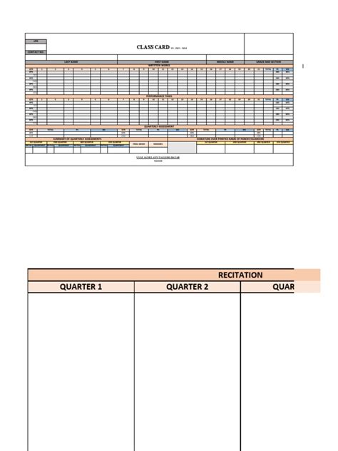 Class Card | PDF