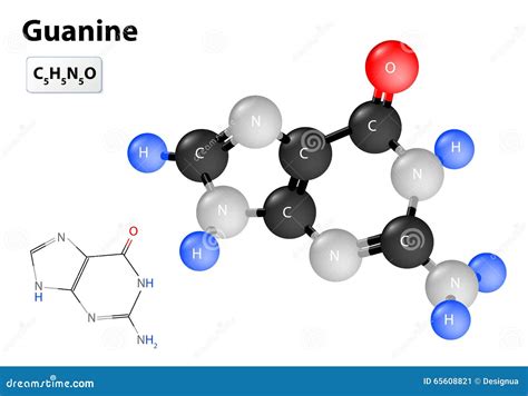 Guanine molecule stock illustration. Illustration of element - 65608821