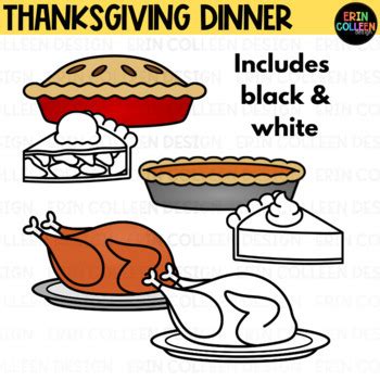 Thanksgiving Dinner Clipart - Build A Thanksgiving Dinner Plate | TPT