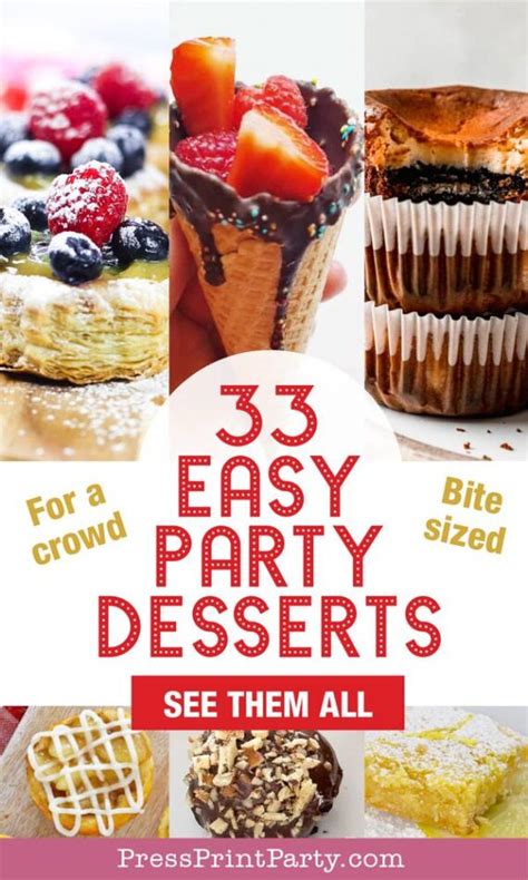 33 Easy Party Desserts - Finger Foods Ideas to Make for a Crowd