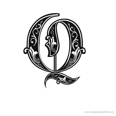 Calligraphy Alphabet Gothic Q | Calligraphy letters, Lettering alphabet, Fancy letters