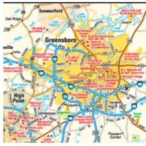 Map of Greensboro North Carolina Area | What is Greensboro known for ...