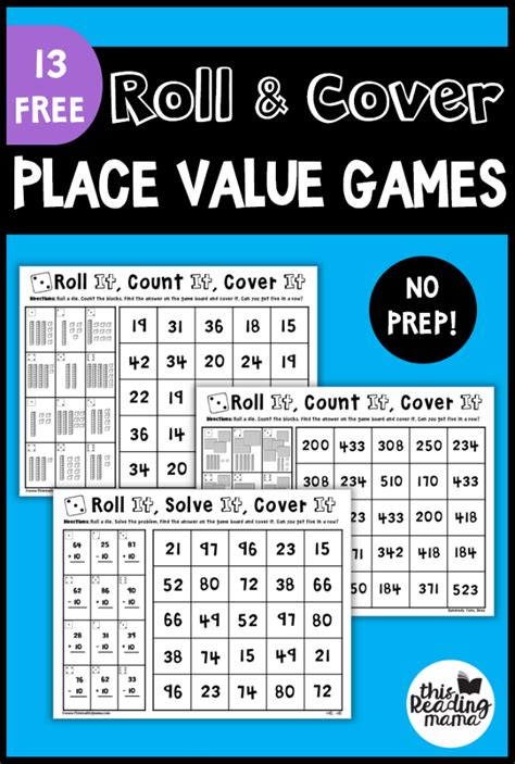 No Prep Place Value Games: Roll & Cover - This Reading Mama