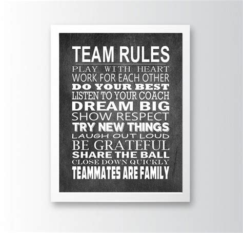 Soccer Team Rules Special Edition Manifesto Poster Print | Etsy