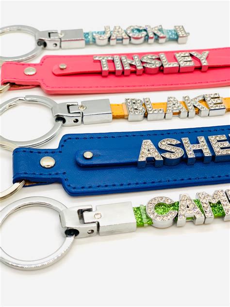 Personalized Name Keychain Leather Custom Name Keychain | Etsy