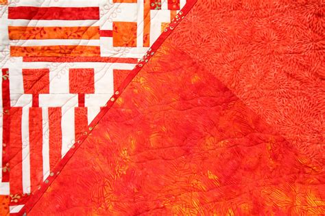 Quilt Orange Red and Coral on White Circuitry Pattern - Etsy