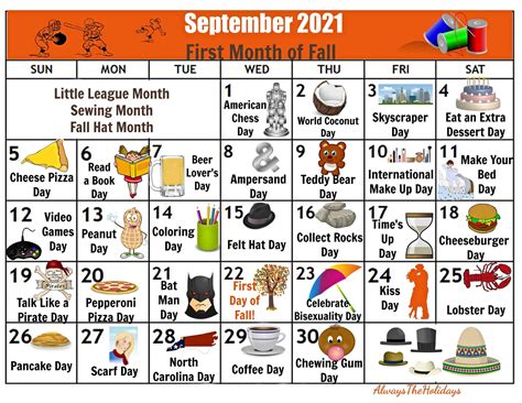 September National Day Calendar 2021 - Free Printable Calendars | National days in september ...