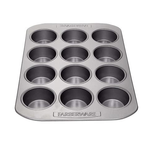 Buy Farberware Nonstick Bakeware 12-Cup Muffin Tin / Nonstick 12-Cup Cupcake Tin - 12 Cup, Gray ...