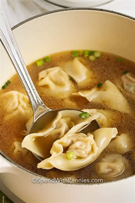 Homemade Wonton Soup {& Wontons!} - Spend With Pennies